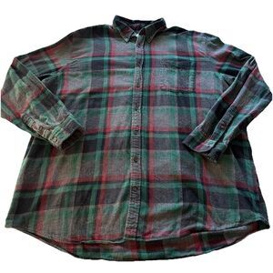 St. John’s Bay 2XLT Big & Tall red Plaid Button Down Long Sleeve Shirt Soft